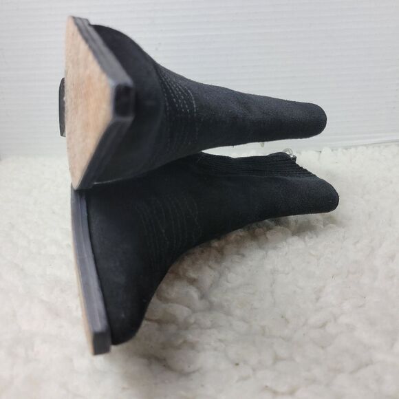 Paige Laney Women's Ankle Bootie Size 6 Black Suede Western Cowboy Boots - Picture 11 of 12